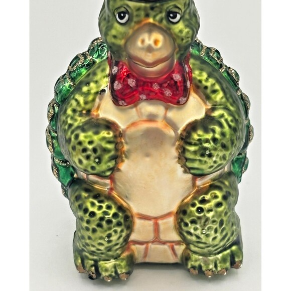 Old World‎ Christmas Green Sea Turtle Ornament Hand Blown Glass Hand Painted EUC - Picture 8 of 13